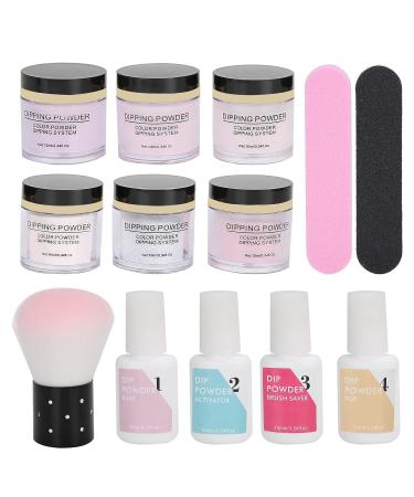 Nail Dipping Powder Set - Premium Nail Art Powder Top Base Coat Gel and Brush Tool for Salon Quality Manicures - K1214 - Buy Online on GoSupps.com