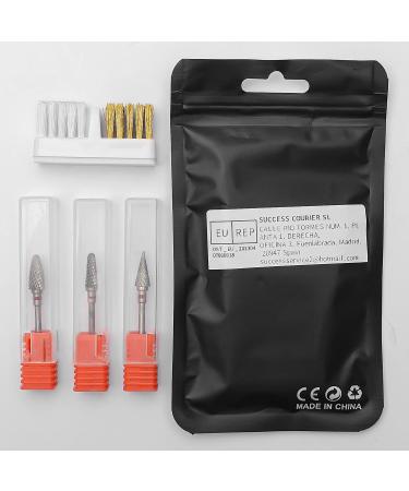 CGBE 3-Piece Nail Miller Attachments | Tungsten Alloy Nail Drill Bits for Gel & Acrylic Removal | Professional Manicure & Pedicure Hard Metal Grinding Heads - Buy Online on GoSupps.com
