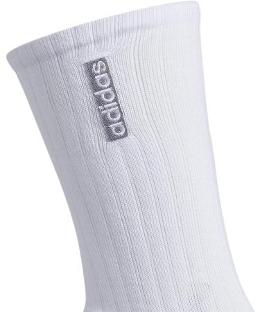 adidas Men's Classic Cushioned Crew Socks 3-Pack - White/Clear Onix Grey - Large - Buy Online on GoSupps.com