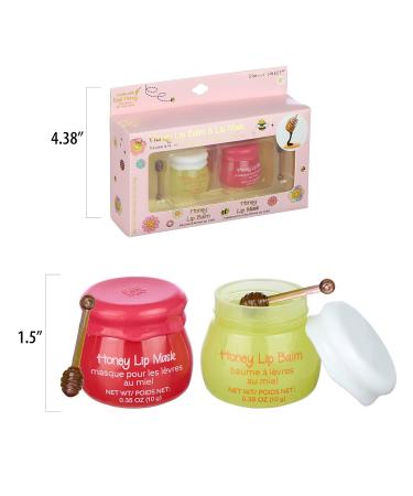 Expressions Honey Lip Balm & Lip Mask Set - 2pc Non-Toxic Lip Care Gift for Girls | Real Honey Jar with Dipper | Moisturizing Lip Gloss - Buy Online on GoSupps.com