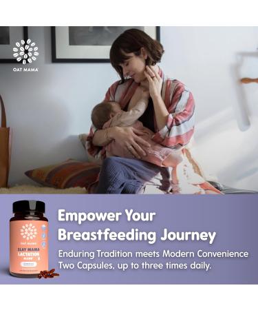OAT MAMA Organic Lactation Supplement - 'Slay Mama' Blessed Thistle & Fenugreek Capsules - Herbal Lactation Blend, Postpartum Support for Breastfeeding Moms - Buy Online on GoSupps.com