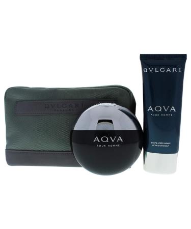 BVLGARI AQVA by BVLGARI 3 PIECE GIFT SET - 3.4 OZ EAU DE TOILETTE SPRAY 3.4 OZ AFTER SHAVE BALM POUCH MEN - Buy Online on GoSupps.com