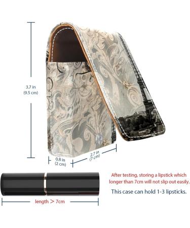 Buy Eiffel Tower Vintage Leather Lipstick Case - Mini Organiser with Mirror | International Shipping Available - Buy Online on GoSupps.com