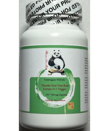 100 * 500mg Vegi-Capsules of Tripterygium Wilfordii, Thunder God Vine Root, Lei Gong Teng 10:1 Granules 50g by Baicao (100)