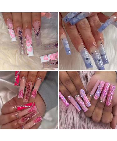 JUSTOTRY 700 Pcs No C Curve Clear Nail Tips No Glue Extra Long Square Nails Tip Set XXL Full Cover Fake Nails Tips for Women Acrylic Straight False Nail Tip for Nails Art and DIY French Nail Designs 700 clear 1 - Buy Online on GoSupps.com