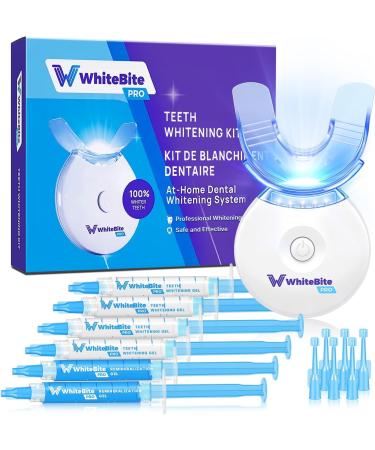 Whitebite Pro Teeth Whitening Kit for Sensitive Teeth | 4 Whitening Gels & 2 Remineralizing Gels | LED Light System for Fast Results | Home Use  - Professional Dental Grade | Enamel Safe