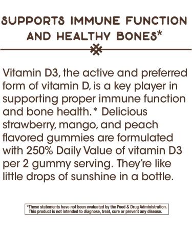 Nature's Way Vitamin D3 Gummies 50 mcg - Mixed Fruit, 120 Count | Essential Immune Support - Buy Online on GoSupps.com