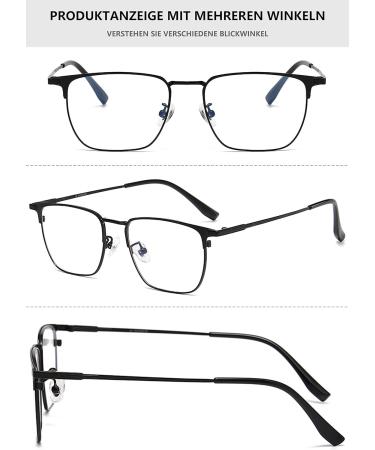 Shop Lanomi Varifocal Glasses for Men & Women - Photochromic Blue Light Filter UV400 Multifocal Reading Aid - Thin Metal Frame Self-Tinting Stylish Black (3.0x) - Buy Online on GoSupps.com