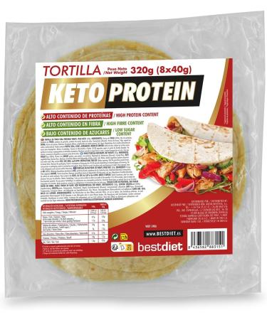 Keto Protein BestDiet - Tortillas de bl avec -35% de glucides en moins que les tortillas conventionnelles 22% de prot ines en plus 3 paquets de 8 tortillas mexicaines 320 g - Buy Online on GoSupps.com