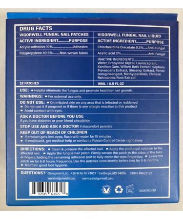 Extra Strength Toenail Fungus Treatment - Nighttime Fungal Nail Patches & Liquid Set (32 Patches + 15ml) - Effective Toe Nail Care International Shipping - Buy Online on GoSupps.com