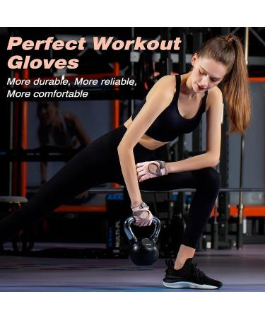 Glofit Lightweight Fingerless Workout Gloves for Women Men - Breathable Gym Gloves for Weight Lifting, Training, Cycling - Light Pink, Small - Buy Online on GoSupps.com