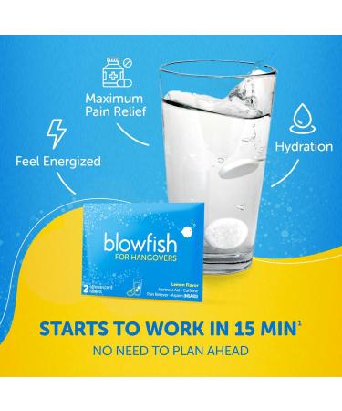 Blowfish Hangover Relief | 25 Single Dose Envelopes | Fast Effective Relief for Weddings Bachelorette Parties & Welcome Bags - Buy Online on GoSupps.com