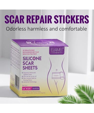 Medical Silicone Scar Tape Roll - 1.6 x 135 inch - Professional Nursing Stickers for C-Section, Keloid, Burn, Surgical Scars - Hypoallergenic Scar Away Sheets - Buy Online on GoSupps.com