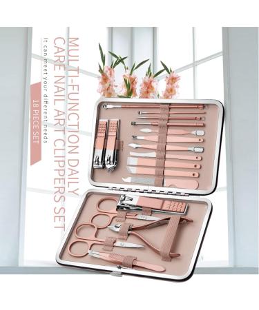 Sadodo Professional 18PCS Manicure Set Nail Clippers Grooming Kit - Rose Gold - Buy Online on GoSupps.com