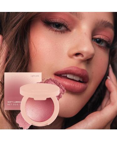 Blush Powder Blush Makeup for Cheeks Highly Pigmented Glitter Cosmetics Long Lasting Buildable For Women Girls Party Wedding Light Pink - Buy Online on GoSupps.com