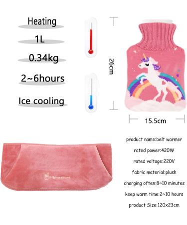 Heat Bottle with Cover & Belt - Hot Water Bottle for Pain Relief Comfort & Menstruation - Ideal Gift for Parents (Pink) - Buy Online on GoSupps.com