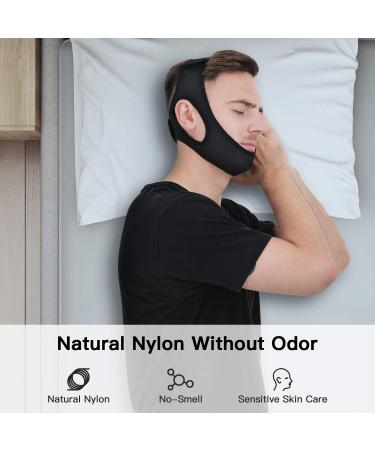 Vosaro Anti Snore Chin Strap 2022 - Adjustable & Breathable Snoring Solution for Men and Women - Black - Buy Online on GoSupps.com