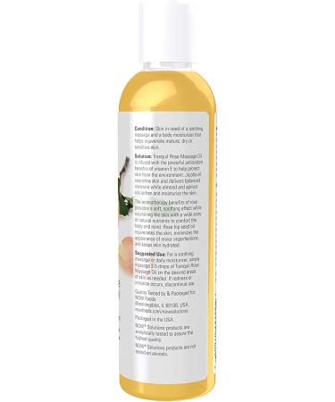 Now Foods Tranquil Rose Massage Oil 8 fl oz - Relaxing Aromatherapy for Serenity - Buy Online on GoSupps.com