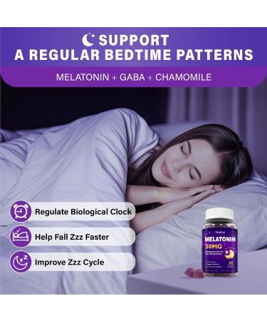 Melatonin 30mg Gummies for Adults - Sugar Free Melatonin Gummies Maximum Strength with Magnesium, B6, GABA & Botanical Blend - Non-Habit Forming,Vegan, Non GMO, Natural Mixed Berry Flavor Mixed Berry 60 Count (Pack of 2) - Buy Online on GoSupps.com