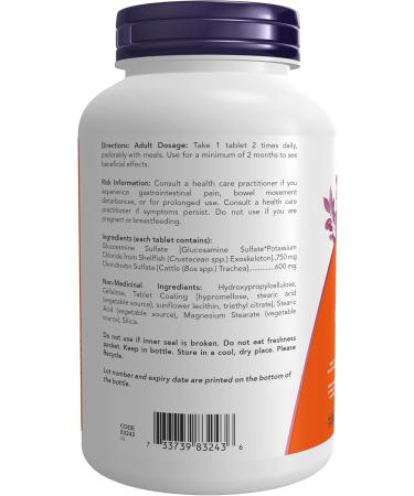 NOW Glucosamine & Chondroitin Ex.strength Tablets 120 Count - Buy Online on GoSupps.com