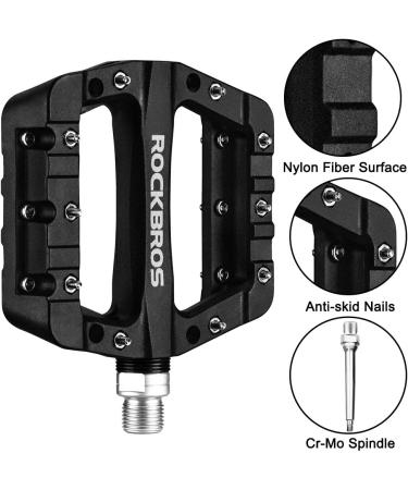ROCKBROS MTB Pedals - Lightweight Nylon Fiber Platform Pedals for BMX MTB - Black - Buy Online on GoSupps.com