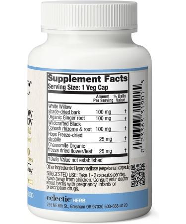 Eclectic Institute Raw White Willow & Feverfew Capsules - 90 Count (350mg) | Non-GMO, Freeze-Dried for Pain Relief Support - Buy Online on GoSupps.com