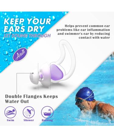 Hearprotek 2 Pairs Custom-Fit Swimmer Ear Plugs for Adults - Purple | Water Protection for Swimming, Showering, and Water Sports - Buy Online on GoSupps.com