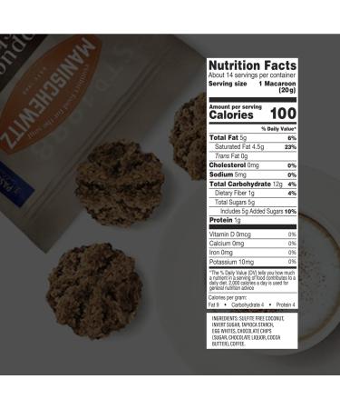Manischewitz Cappucino Chip Macaroons 10oz (2 Pack) - Dairy Free, Gluten Free, Kosher for Passover | Resealable Bag - Buy Online on GoSupps.com