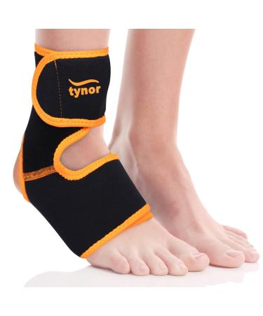 TYNOR Ankle Brace For Men And Women Breathable Adjustable Wrap Neoprene Ankle Compression Sleeve Ankle Support For Sprained Ankle Plantar Fasciitis Achilles Running Basketball Sports One Size PREMIUM - ORANGE One Size