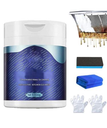 Mof Chef Cleaning Powder Heavy Duty Degreaser Cleaner Heavy Oil Pollution Cleaning Powder Protective Kitchen Cleaner All Purpose Cleaner Powder Stubborn Grease & Grime Remover (100g)