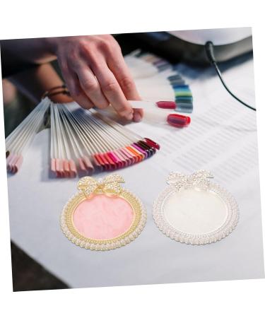 Buy 2 Pcs Nail Palette Gel - Round Nail Art Mixing Board for Perfect Gel Nails & Polish | Imitation Rhinestone Agate - Buy Online on GoSupps.com