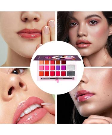  Generisch Lip gloss palette makeup lipstick waterproof 18-color palette for women long-lasting soft and creamy texture for dates collection - Buy Online on GoSupps.com