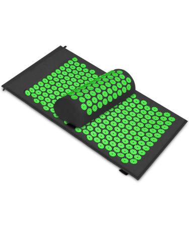 AkuPressmatte Acupressure Set Acupressureatta with pillow nail mat flower field mat needle mat/needle stimulus mat needle board YantraMatte Shaktimate Pranamatte acupunctural mat black Black size