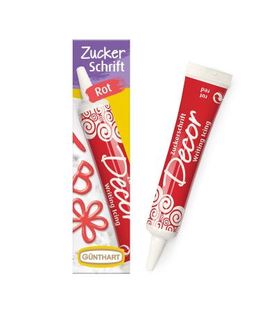 G nthart Backdecor 25 gr sugar script red for any desserts in red color made of sugar for beautiful lettering and pattern 1 Pack (25 gr)