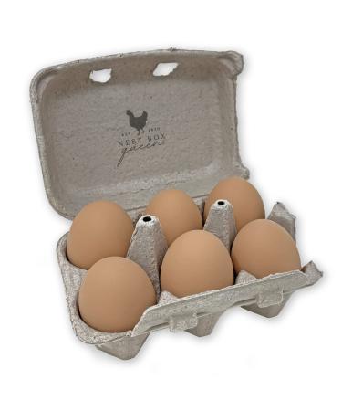 Nest Box Queen Ceramic Chicken Nest Eggs for Nest Box Training 6 Pack Brown