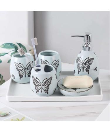 Bathroom soap dispenser handwash dispenser bottle/Bathroom Accessories Set Accesorios Para Ba o Ceramic Gift Contain Toothbrush Cup Soap Dispenser Soap Dish-pink-5 set (Color : Pink Size : 5 s 5 set Pink - Buy Online on GoSupps.com