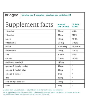 Briogeo Omega 3 6 9 + Biotin Supplements for Healthy Hair - 120 Softgels - Buy Online on GoSupps.com