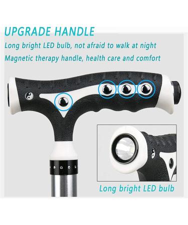 Canes Old Man Walking Stick with Seat Multifunctional Crutches Three Legged Folding Chair with LED Lights Lightweight Walking Stick for The Elderly Innovate - Buy Online on GoSupps.com