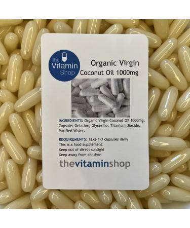 Organic Virgin Coconut Oil 1000mg. Grip Sealed Healthy Fresh. Same Day Fast Royal Mail Secure Dispatch (60)