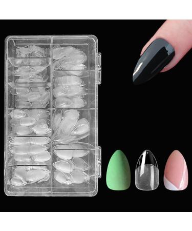 BOPONA Press on Nails 500pcs Almond False Nail Tips Full Cover Acrylic Fake Nails with Matte for Nail Art and Home DIY 10 Size 1 Count (Pack of 500)