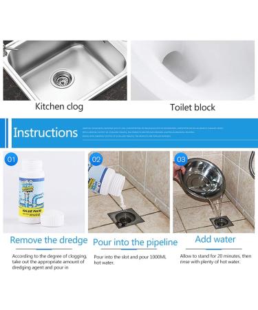 goforwealth Toilet Cleaning Powerful Sink Drain Cleaner Powerful Pipe Dredging Agent for Sewer Clogging Kitchen Toilet Closestool Professional - Buy Online on GoSupps.com