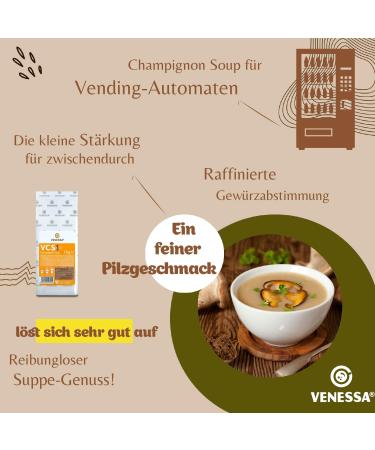 VENESSA VCS 1 mushroom soup 20 x 1 kg Value pack Refined creamy mushroom soup with spices for automatic machines Automatic soup For catering - Buy Online on GoSupps.com