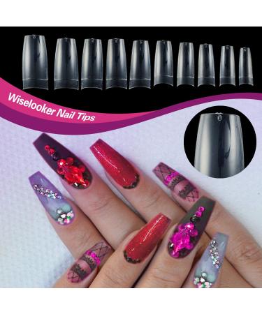 Wiselooker 500pcs French False Nails Tips Press on Acrylic Nails - Clear | 10 Sizes for Nail Salons and DIY Nail Art - Buy Online on GoSupps.com