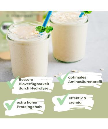  Hans HANS Brainfood Organic Fermented Pea Protein Powder ULTRA Creamy 90% Neutral 1 kg Creamy vegan protein powder with an optimal amino acid profile and high soluble content Powder - Buy Online on GoSupps.com