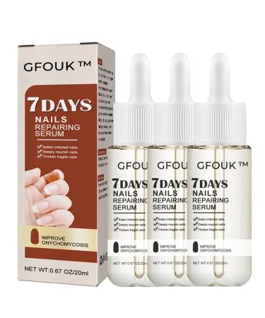 GFOUK 7 days Nail Growth and Strengthening Serum for Thin Nails Nail Repair Essence Toenail Growth Treatment for Repairing Damaged and Discolored Nails (3PC)