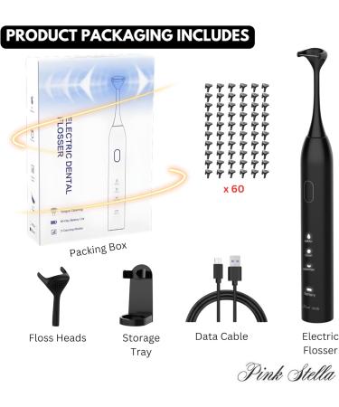 Shop Pink Stella Portable Electric Dental Flosser Tongue Scraper & Gum Massager | 60 Reusable Floss Heads | Best Plaque Remover for Adults & Kids - Buy Online on GoSupps.com
