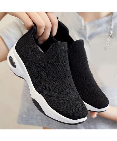 Rytejfes Women's White Waterproof Wedge Heel Sneakers | Stylish Lace-Up & Slip-On Options in Blue & Black (Size 38 EU) - Buy Online on GoSupps.com