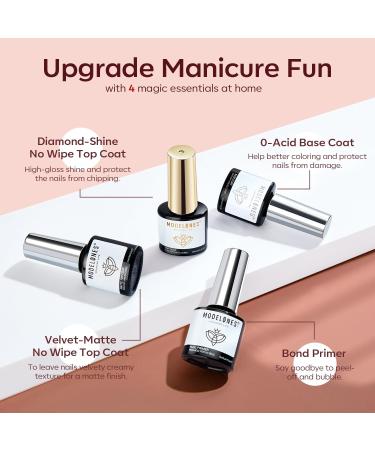 Modelones 32Pcs Gel Nail Polish Set - 28 Fall Winter Colors with Glossy & Matte Top Coat | No Wipe Base Coat, Nail Primer Kit - Brown, Orange, Glitter, Red, Nude, Pink | DIY Nail Polish Gift Set - Buy Online on GoSupps.com