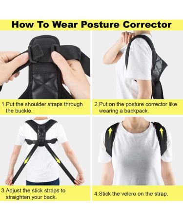 Posture Corrector for Men & Women - Adjustable Upper Back Brace for Neck Back & Shoulder Support - Universal Fit - Buy Online on GoSupps.com