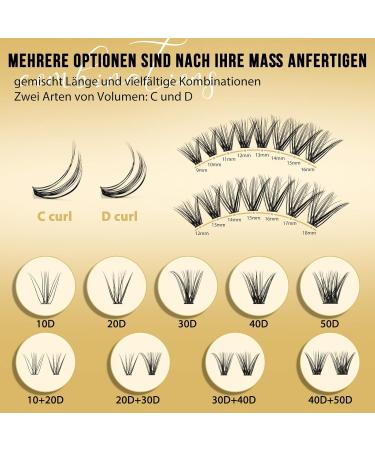 Shop 320 Stck Individual Eyelashes - 40D 0.07C Curl Mix 12-18mm for Stunning Eye Makeup | Reusable DIY Cluster Lashes - Buy Online on GoSupps.com
